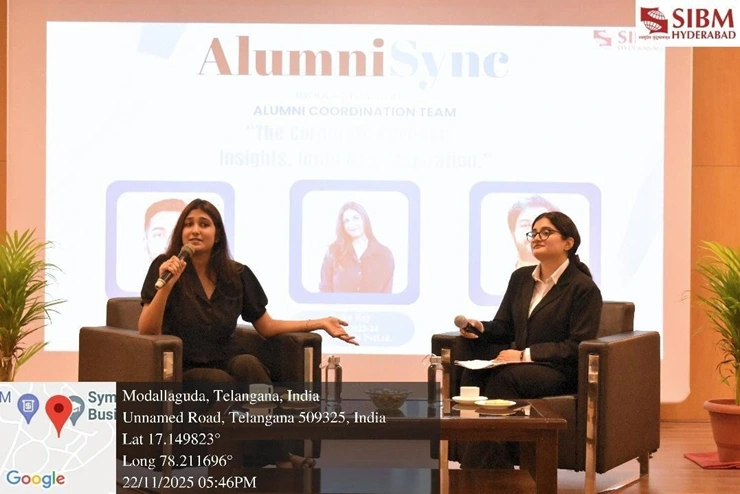 The Alumni interacting with the students post moderation